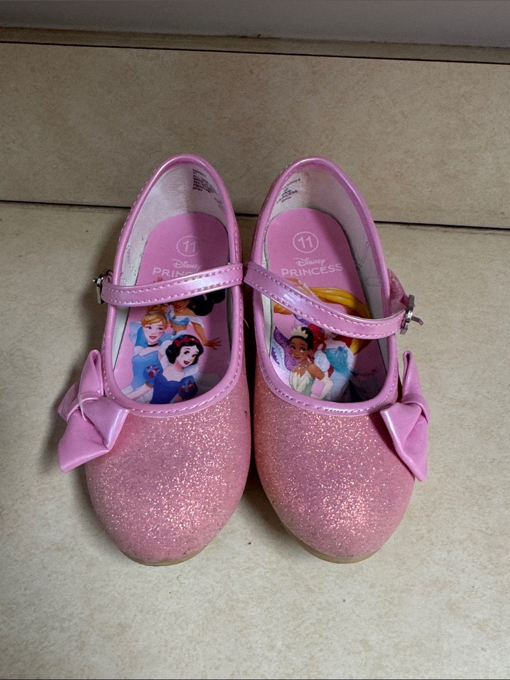 Disney Pink Glitter Princess Mary Jane Shoes